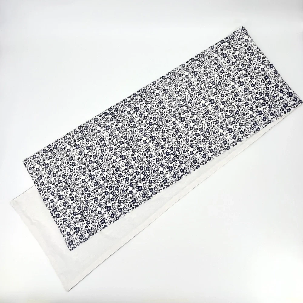 Sur la Table Floral Blue and Cream Cotton Table Runner 84 x 14